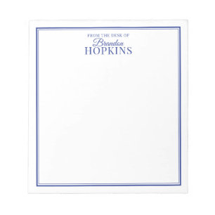 Bloco De Notas Moderno simples da mesa de azul de script