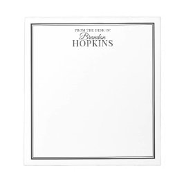 Bloco De Notas Moderno simples da mesa de Script Preto