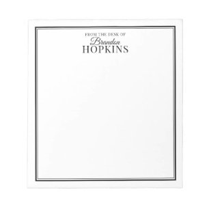 Bloco De Notas Moderno simples da mesa de Script Preto