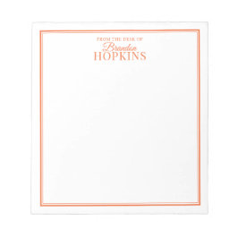 Bloco De Notas Moderno Simples da Mesa do Laranja Script