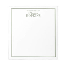 Bloco De Notas Moderno simples da mesa do roteiro verde