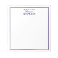 Moderno simples da mesa do roxo de script