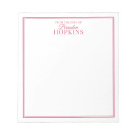 Bloco De Notas Moderno Simples da Mesa do Script Rosa