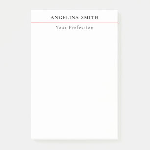 Bloco De Notas Moderno Simples Minimalista Branco Vermelho Profis