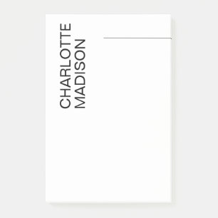 Bloco De Notas Moderno Simples Preto Branco Moderno Minimalista S
