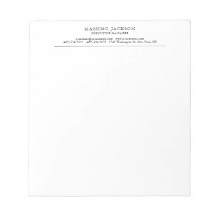 Bloco De Notas Moderno Simples Preto e Branco Profissional Tendên