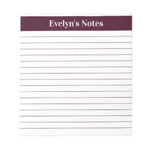 Bloco De Notas Moderno Trendy Red Brown Script Large Impressão