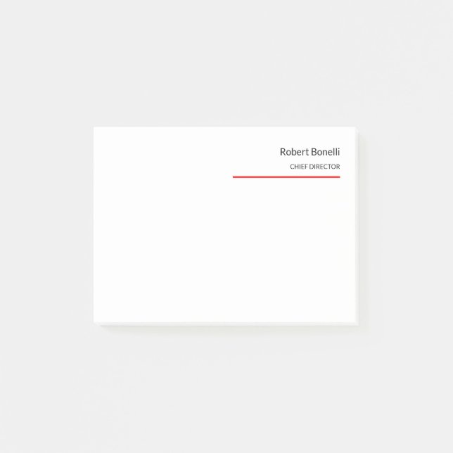 Bloco De Notas Moderno Vermelho Branco Simples Minimalista (Frente)