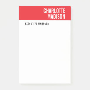 Bloco De Notas Moderno Vermelho Preto Branco Minimalista Simples