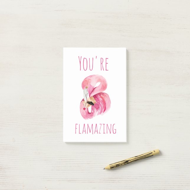 Bloco De Notas Moderno Você É Flagrante Beleza Rosa Flamingo (Na mesa)