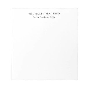 Bloco De Notas Modo de Nome Próprio Minimalista Moderno Profissio