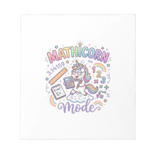 Bloco De Notas Modo Unicórnio Mathicorn Tipografia Adorável Desig
