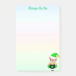 Bloco De Notas Moedas de elfo verde e de ouro em cores pastosas A