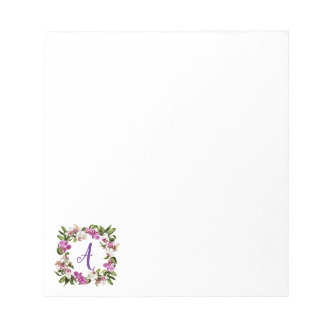 BLOCO DE NOTAS MOLDE FLORAL DE ORQUÍDEA (Frente)