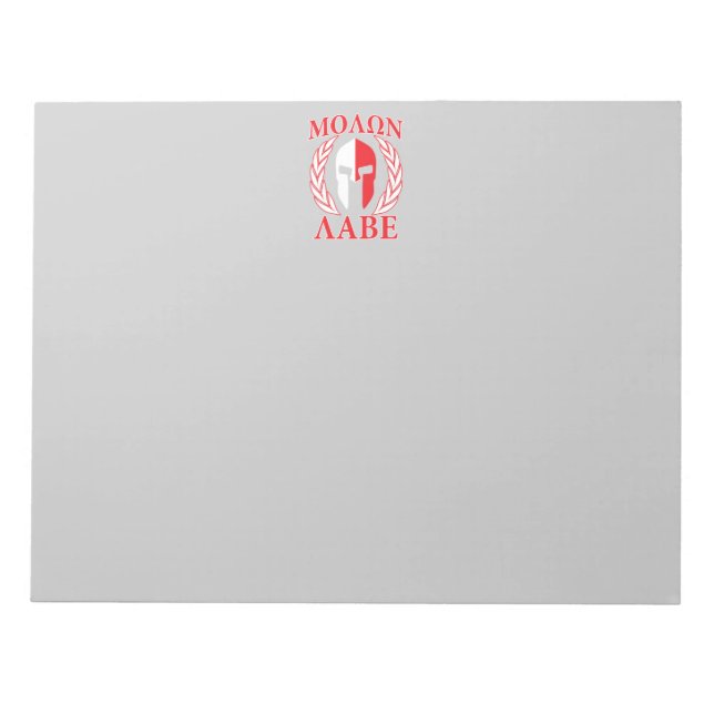 Bloco De Notas Molon Labe Spartan Armor Laurels Marinho Azul (Frente)