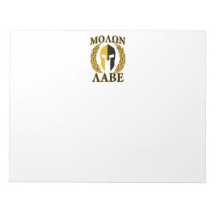 Bloco De Notas Molon Labe Spartan Mask Laurels Burgundy