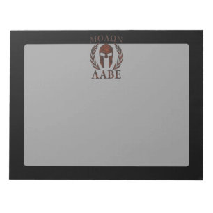 Bloco De Notas Molon Labe Spartan Warrior Iron Laurels Mask