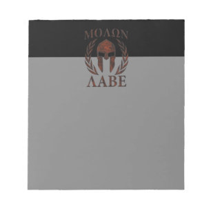 Bloco De Notas Molon Labe Spartan Warrior Mask Laurels Iron