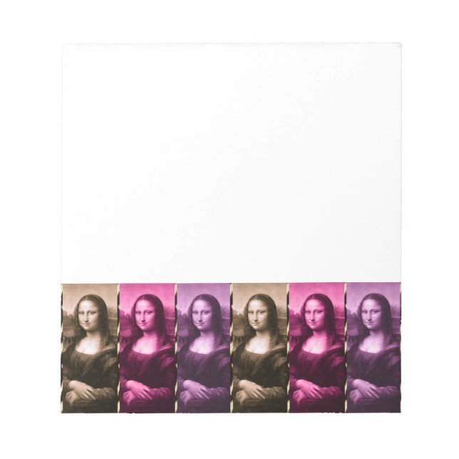 Bloco De Notas Mona Lisa Animal Imprime Chocolate Rosa Puro (Frente)