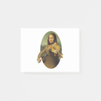 Bloco De Notas Mona Lisa Praticando Violino ou Viola