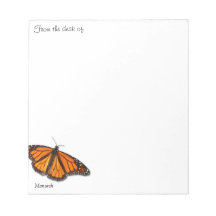 Monarch Butterfly "Da mesa de..." Blocos de Notas
