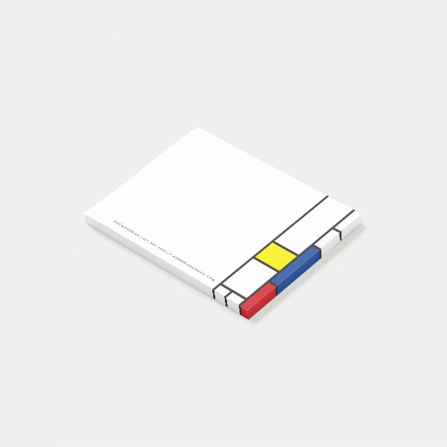 Bloco De Notas Mondrian Minimalist Geométrico De Stijl Modern Art (Inclinado)