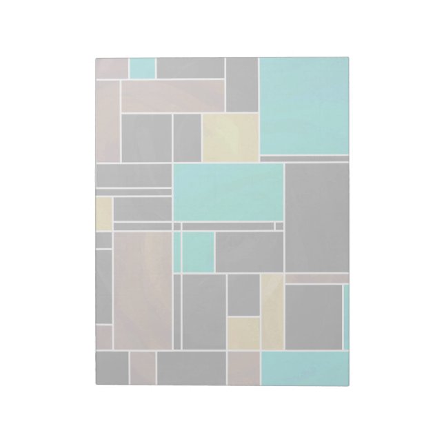 Bloco De Notas Mondrian Teal Brown Impressão (Invertido)