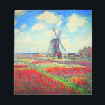 Bloco De Notas Monet Tulips Windmill<br><div class="desc">Notepad com a pintura de Claude Monet em flores e moinhos de vento. Lindos e coloridos campos de tulipas vermelhas,  cor-de-rosa e amarelas ao lado de um moinho de vento e casa na Holanda. Um presente de Monet excelente para fãs do impressionismo e da arte francesa.</div>