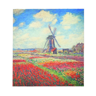 Bloco De Notas Monet Tulips Windmill