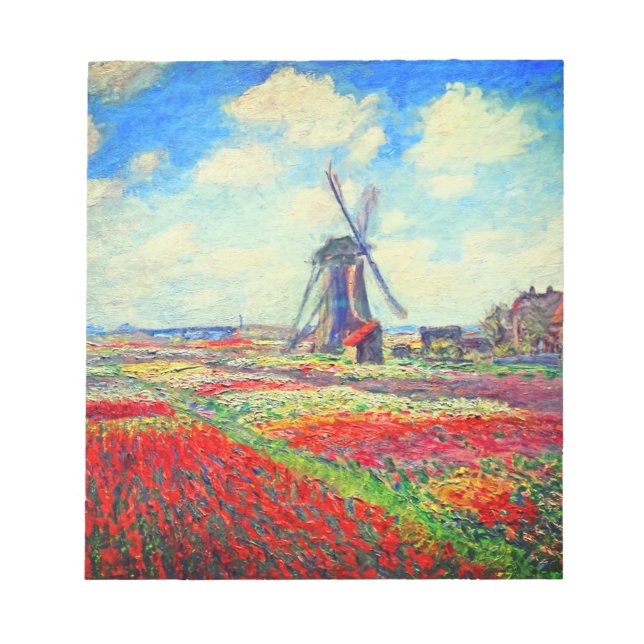 Bloco De Notas Monet Tulips Windmill (Frente)