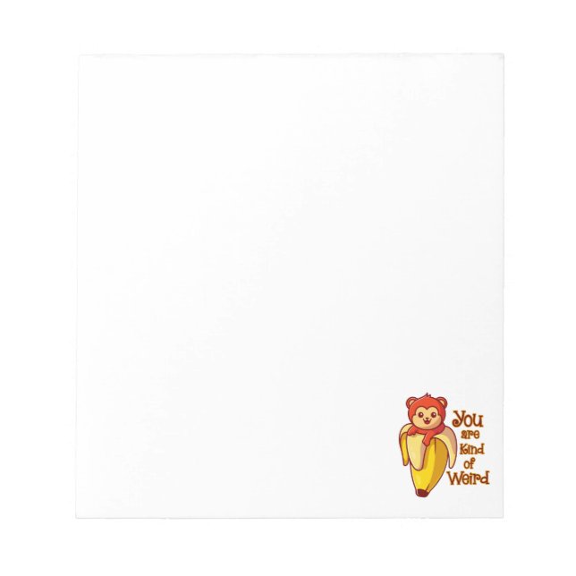 Bloco De Notas Monkey Banana Engraçado Você É Estranho (Frente)