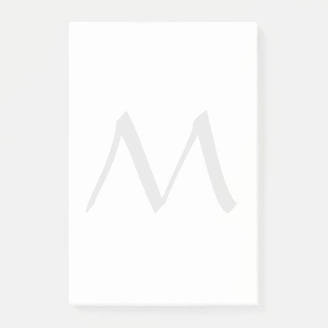 Bloco De Notas Monogram Modern Simple Minimalist Plain (Frente)