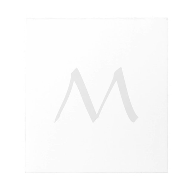 Bloco De Notas Monogram Modern Simple Minimalist Plain (Frente)