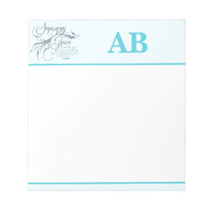 Bloco de notas monograma Amazing Grace