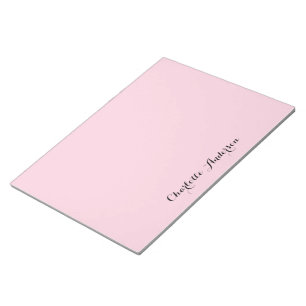 Bloco De Notas Monograma Blush Rosa Moderno Minimalista Feminina