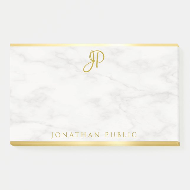 Bloco De Notas Monograma branco com manuscrito personalizado Dour (Frente)