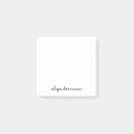 Bloco De Notas Monograma Branco Minimalista Moderno e Elegante