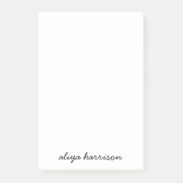 Bloco De Notas Monograma Branco Minimalista Moderno Elegante