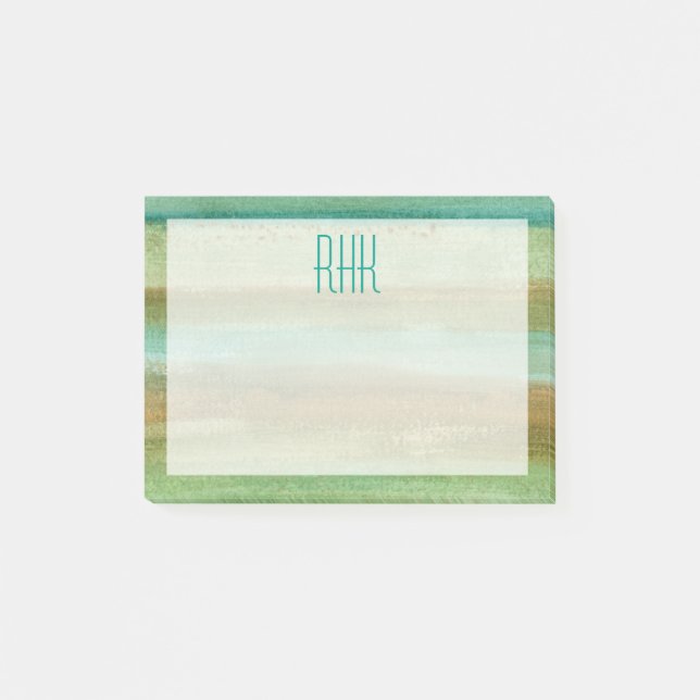 Bloco De Notas Monograma | Campos na Primavera I (Frente)