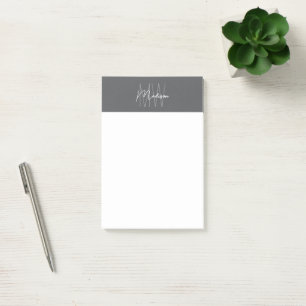 Bloco De Notas Monograma Cinza Logotipo Moderno Minimalista