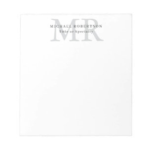 Bloco De Notas Monograma Clássico Profissional Minimalista Simple