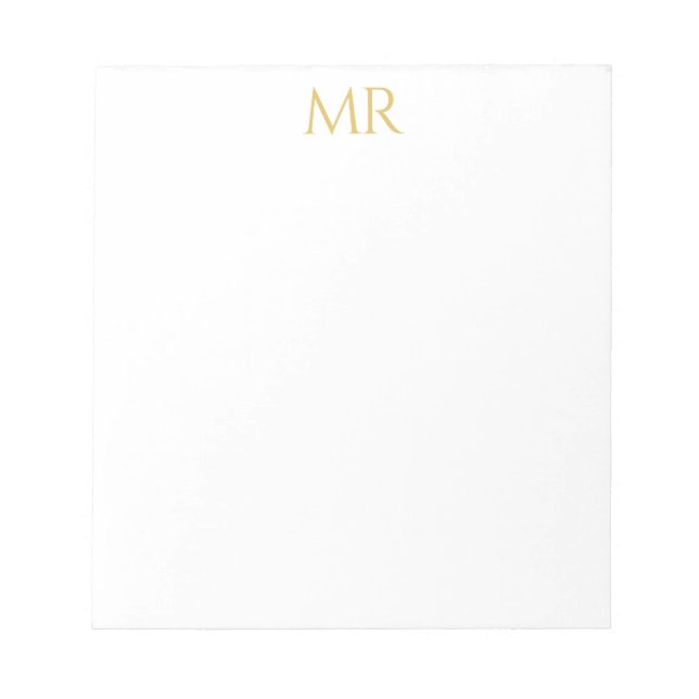 Bloco De Notas Monograma Clássico Profissional Minimalista Simple (Frente)