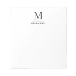 Bloco De Notas Monograma Clássico Profissional Simples