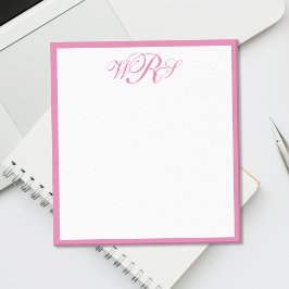 Bloco De Notas Monograma Clássico Rosa