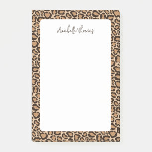 Bloco De Notas Monograma com Estampa de Leopardo