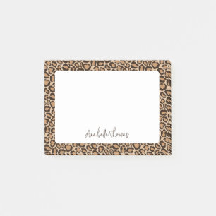 Bloco De Notas Monograma com Estampa de Leopardo