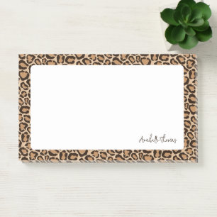 Bloco De Notas Monograma com Estampa de Leopardo