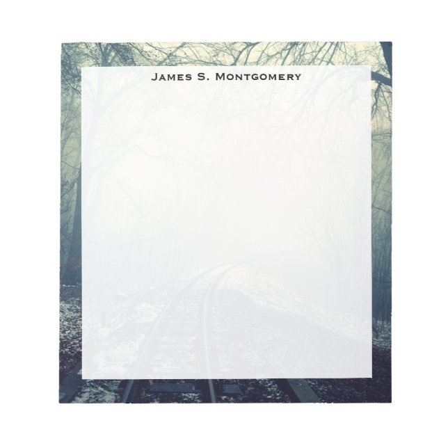 Bloco De Notas Monograma Comboios Caminhos de Ferro Traços Nevoei (Frente)