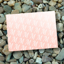 Monograma, cor de laranja pastel, quic moderno