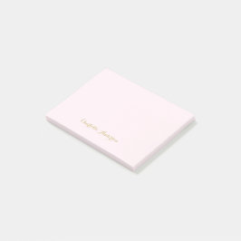 Bloco De Notas Monograma Cor-de-rosa Dourado Minimalista Moderno